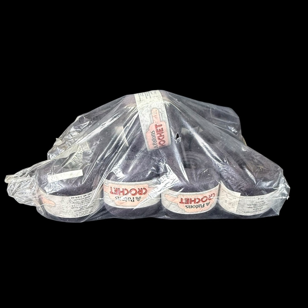 Crochet by Patons 50/50 Cotton/Acrylic‎ 50g 6263 Black Skeins Lot Of 12